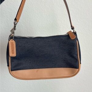 Coach Denim and Tan Shoulder Bag